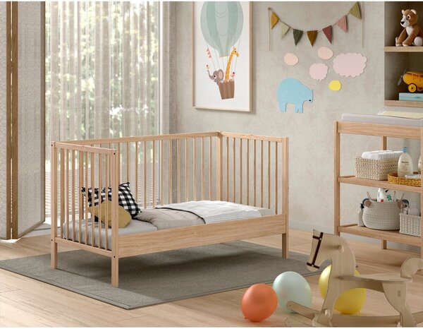 Lettino di colore naturale in pino massiccio 70x140 cm DINO – Vipack