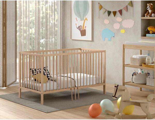 Lettino di colore naturale in pino massiccio 70x140 cm DINO – Vipack