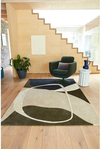 Tappeto in lana verde tessuto a mano 160x230 cm Matrix - Asiatic Carpets