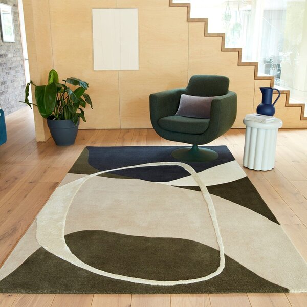 Tappeto in lana verde tessuto a mano 160x230 cm Matrix - Asiatic Carpets