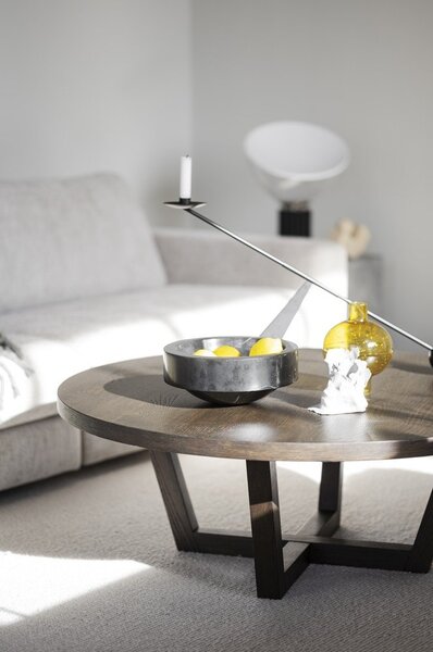Tavolino rotondo in rovere marrone scuro ø 110 cm Boxford - Rowico