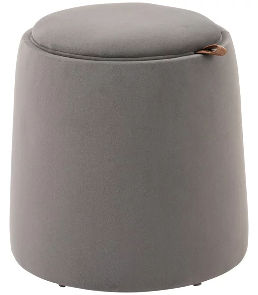 HOMCOM Pouf Contenitore in Velluto 2 in 1 Convertibile in Tavolino da Caffè, Ø44x47.5cm, Grigio|Aosom