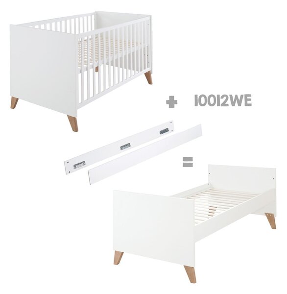Lettino in colore bianco e naturale 70x140 cm Ole - Roba