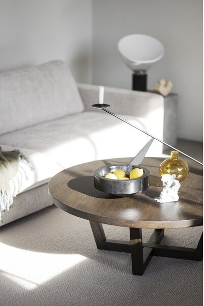 Tavolino rotondo in rovere marrone scuro ø 110 cm Boxford - Rowico