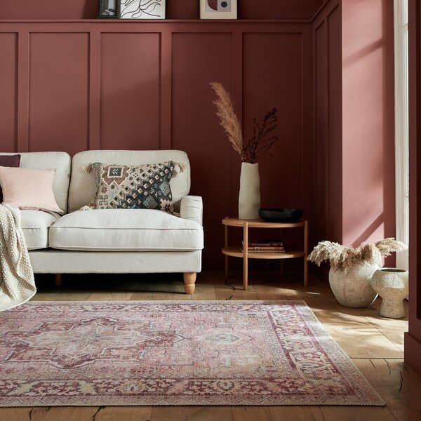 Tappeto lavabile rosso chiaro con fibre riciclate 120x170 cm Windsor - Flair Rugs