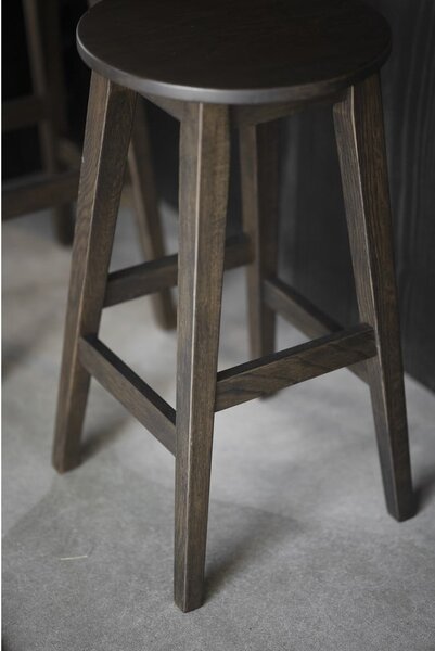 Set di sedie da bar marrone scuro in rovere massiccio 2 pz (altezza della seduta 65 cm) Austin – Rowico