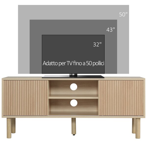 HOMCOM Mobile Porta TV fino a 50" con Vani Aperti e Armadietti con Anta Scorrevole, 115x40x49cm|Aosom