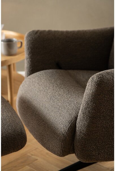 Poltrona relax grigio-marrone in tessuto bouclé London - Actona