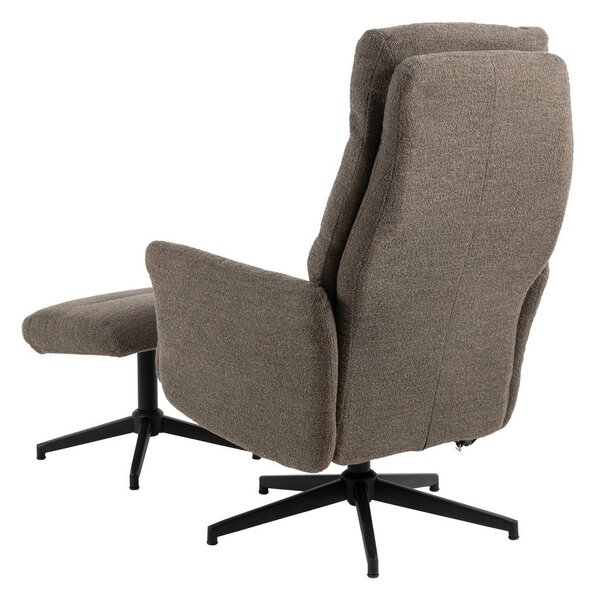 Poltrona relax grigio-marrone in tessuto bouclé London - Actona