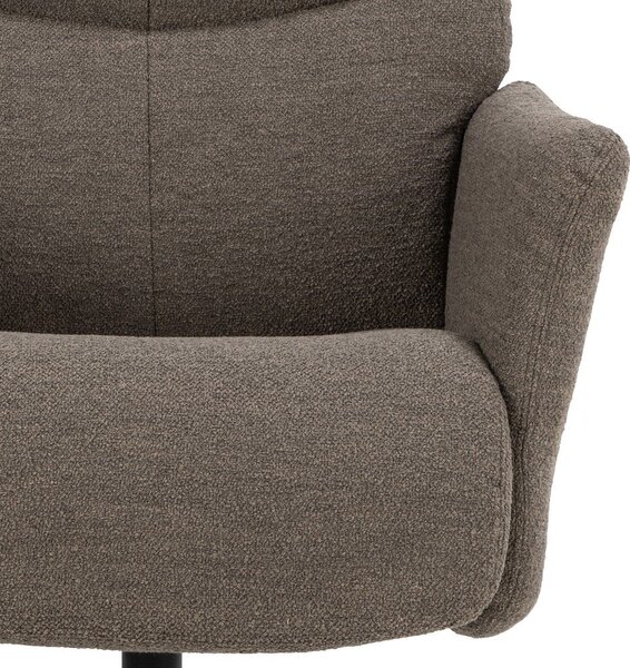 Poltrona relax grigio-marrone in tessuto bouclé London - Actona