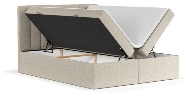 Letto boxspring beige con contenitore 160x200 cm Novento - Maison de Rêve