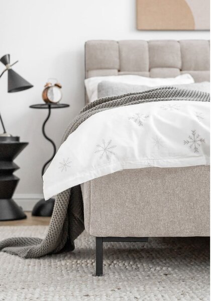 Letto matrimoniale imbottito beige con rete inclusa 180x200 cm Eve – Miuform