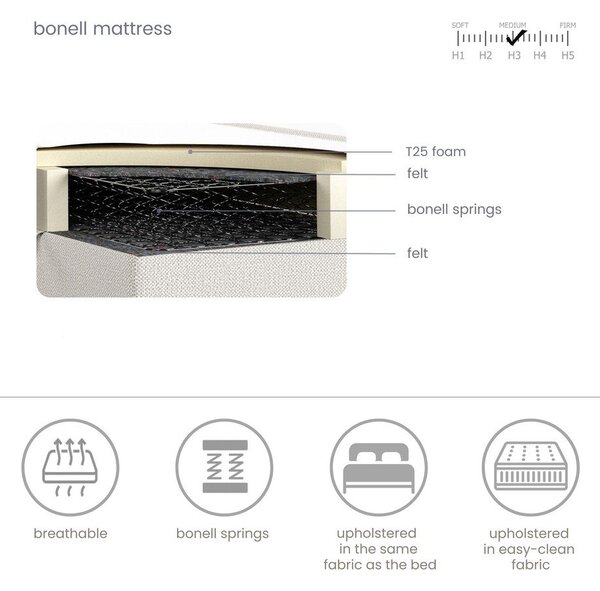 Letto boxspring beige con contenitore 160x200 cm Novento - Maison de Rêve