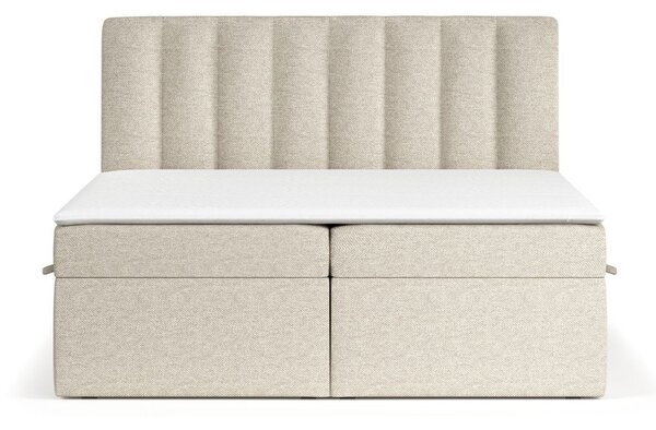 Letto boxspring beige con contenitore 160x200 cm Novento - Maison de Rêve