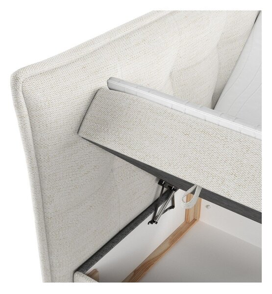Letto boxspring crema con contenitore 180x200 cm Sinai - Maison de Rêve