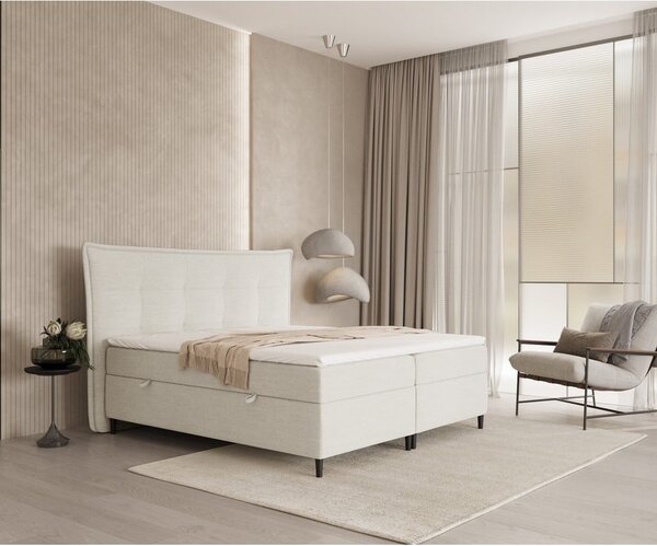 Letto boxspring crema con contenitore 180x200 cm Sinai - Maison de Rêve