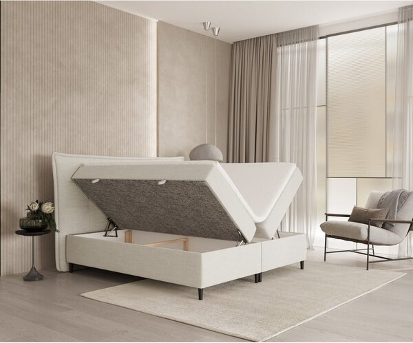 Letto boxspring crema con contenitore 180x200 cm Sinai - Maison de Rêve