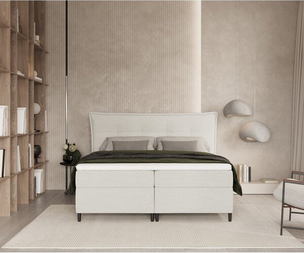 Letto boxspring crema con contenitore 180x200 cm Sinai - Maison de Rêve