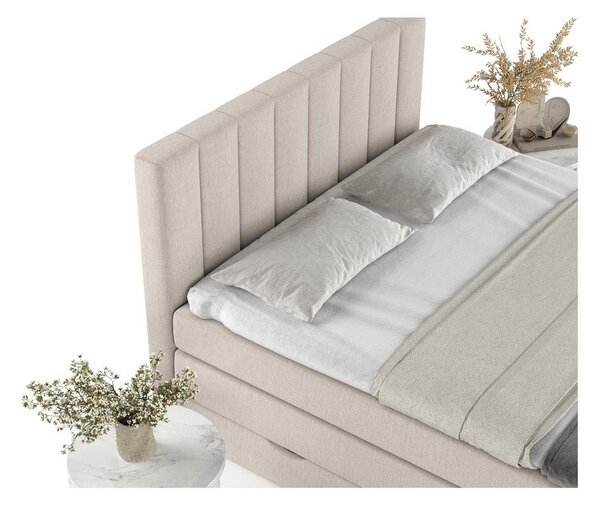 Letto boxspring beige con contenitore 180x200 cm Ruby - Maison de Rêve