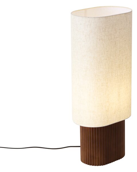 Lampada da terra Japandi in legno di noce con paralume in tessuto 70cm - Lamel