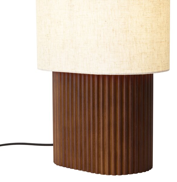 Lampada da terra Japandi in legno di noce con paralume in tessuto 70cm - Lamel