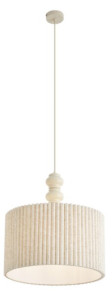 Lampada a sospensione Japandi beige con paralume in lino 50cm - Fedde