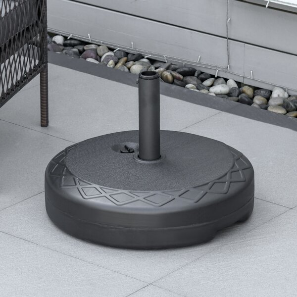 Outsunny Base per Ombrellone Rotonda Φ55cm, 30kg, in Plastica, per Pali da 38-48mm, Stabile e Resistente, Nero|Aosom