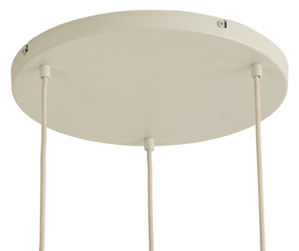 Lampada a sospensione Japandi beige con paralume in lino 3 luci - Fedde