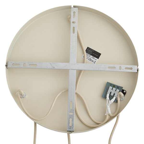 Lampada a sospensione Japandi beige con paralume in lino 3 luci - Fedde