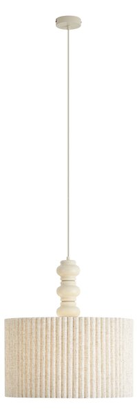 Lampada a sospensione Japandi beige con paralume in lino 50cm - Fedde