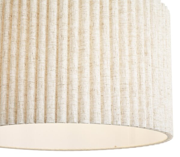 Lampada a sospensione Japandi beige con paralume in lino 50cm - Fedde