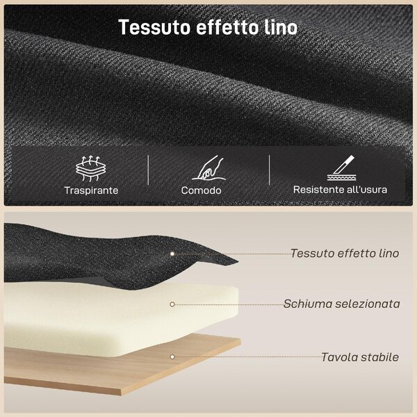 DecHome Divano Angolare 3 Posti Moderno con Chaise Longue Letto Estraibile Vano Contenitore in Tessuto Effetto Lino Dimensioni 192x148x86 cm colore