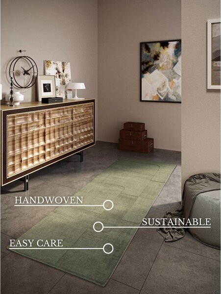 Passatoia verde in lana tessuta a mano 80x250 cm Charlotte - Villeroy&Boch