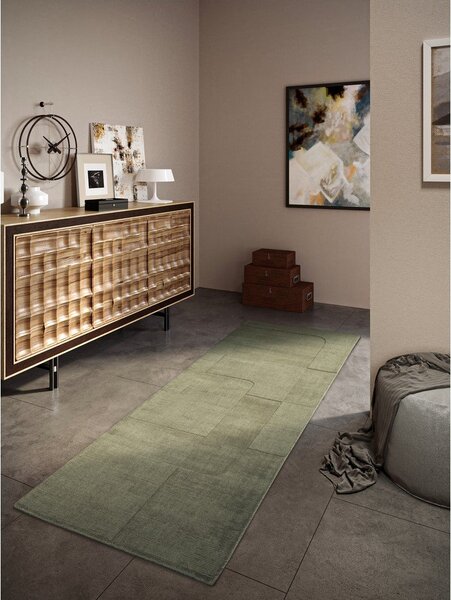 Passatoia verde in lana tessuta a mano 80x250 cm Charlotte - Villeroy&Boch
