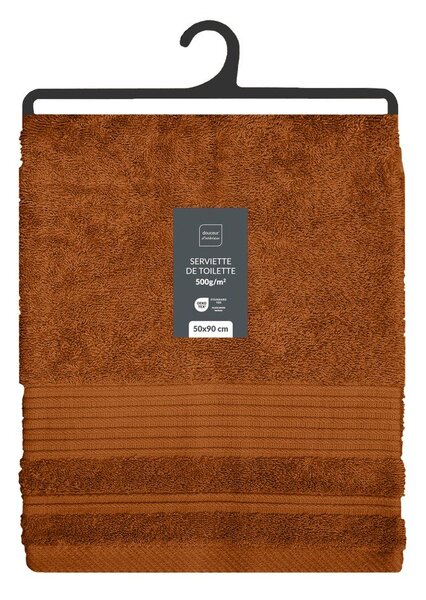 Asciugamano tipo terry color terracotta in cotone 50x90 cm Tendresse – douceur d'intérieur