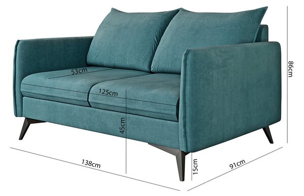 Divano color petrolio 138 cm Juli Bis - Ropez