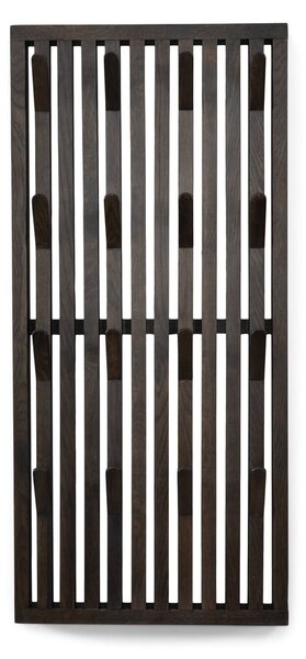 Pannello appendiabiti marrone scuro in rovere massiccio 46x100x8 cm Parco – Spinder Design