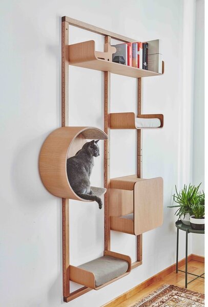 Struttura lettiera per gatti Alto House Oak Natural - MiaCara