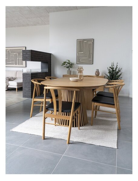 Tavolo da pranzo rotondo allungabile con piano effetto rovere ø 120 cm Osaka - House Nordic