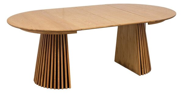 Tavolo da pranzo rotondo allungabile con piano effetto rovere ø 120 cm Osaka - House Nordic