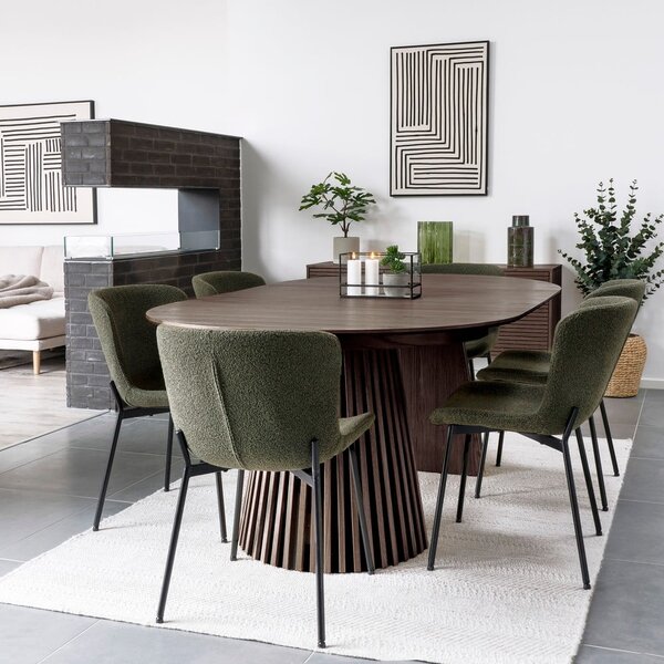 Tavolo da pranzo rotondo allungabile con piano effetto rovere ø 120 cm Osaka - House Nordic