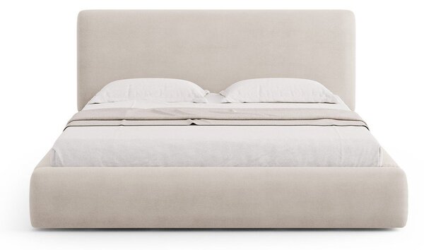 Letto matrimoniale imbottito beige con vano contenitore e doghe 160x200 cm Colonel - Cosmopolitan Design