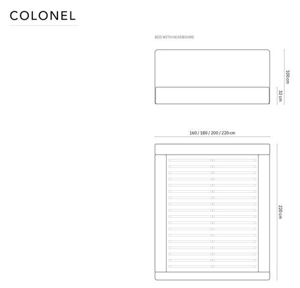 Letto matrimoniale imbottito beige con vano contenitore e doghe 160x200 cm Colonel - Cosmopolitan Design