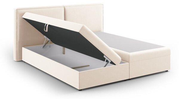 Letto boxspring crema con contenitore 160x200 cm Arendal - Cosmopolitan Design