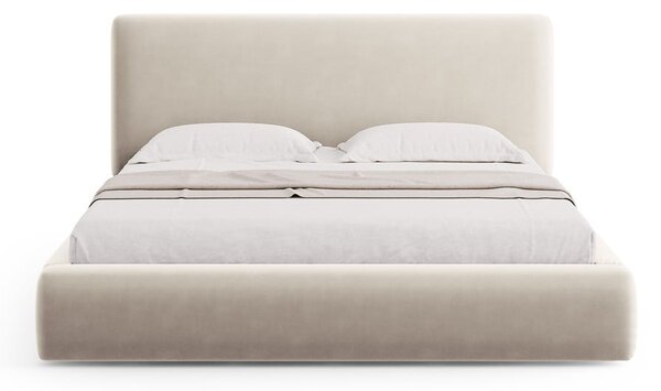 Letto matrimoniale imbottito beige con contenitore e doghe 180x200 cm Colonel - Cosmopolitan Design