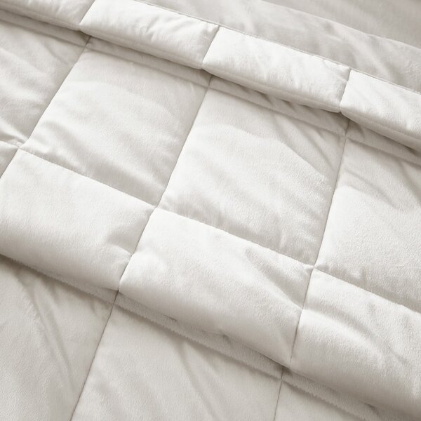 Copriletto trapuntato in velluto crema 220x220 cm Kingsley - Catherine Lansfield