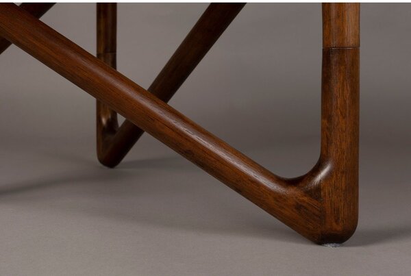 Tavolino da salotto rotondo marrone con piano in vetro ø 80 cm Naia – Dutchbone