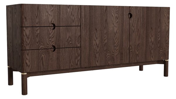 Cassettiera bassa marrone scuro effetto rovere 160x73 cm Arun - Unique Furniture