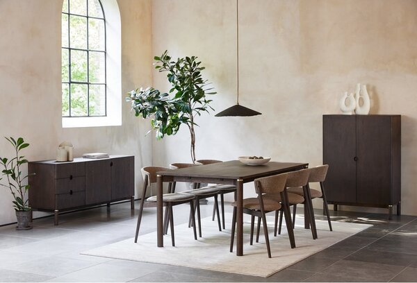 Cassettiera bassa marrone scuro effetto rovere 160x73 cm Arun - Unique Furniture