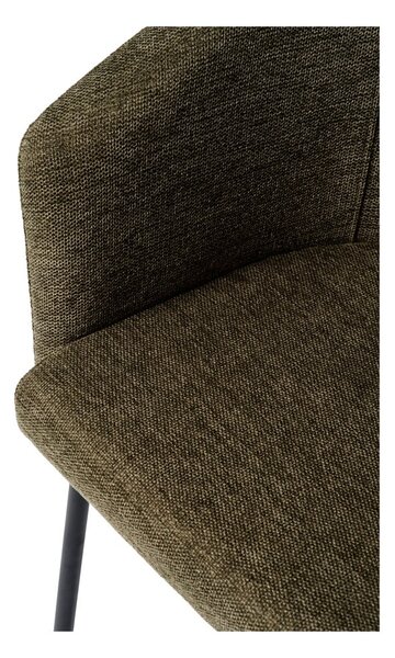 Sedia da pranzo color kaki in imbottito con braccioli Easton – Unique Furniture